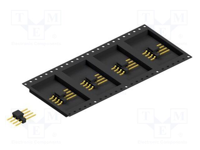 Connector: pin strips; pin header; male; PIN: 4; 2.54mm; SMT; 1x4