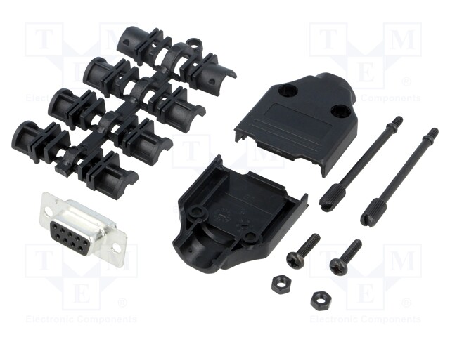 D-Sub; PIN: 9; plug; female; stamped and formed contacts; straight