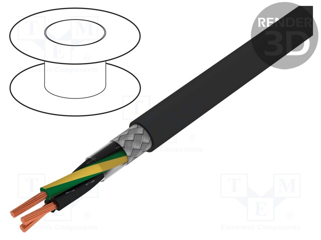 Wire; ÖLFLEX® CLASSIC 115 CY BK; 3G0,75mm2; tinned copper braid