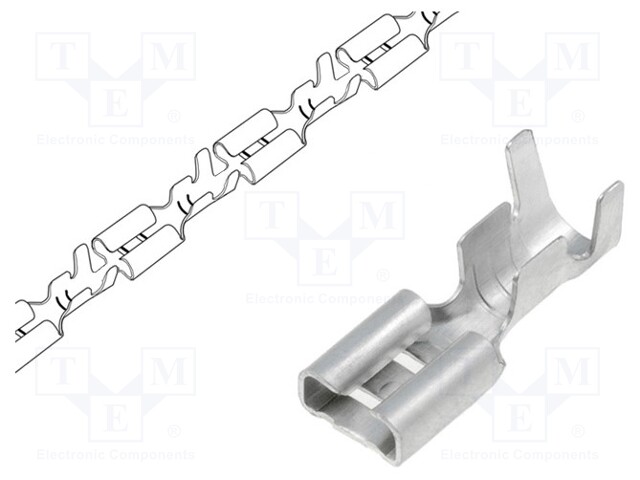 Terminal: flat; 4.8mm; 0.8mm; female; 0.5÷2mm2; crimped; for cable