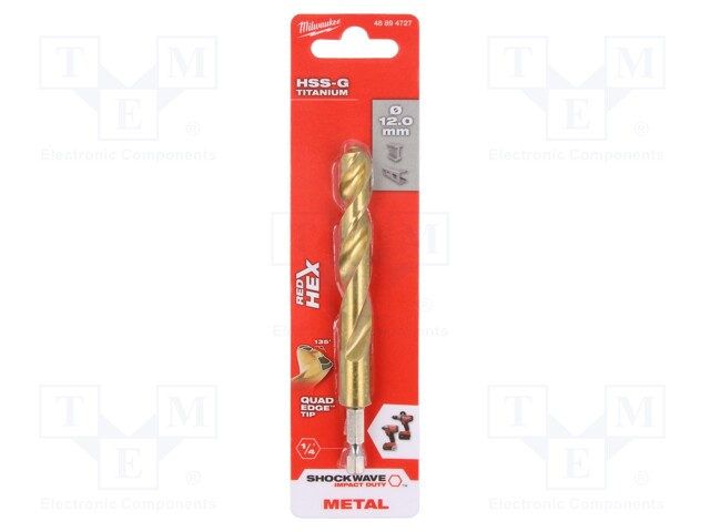Drill bit; for metal,impact; Ø: 12mm