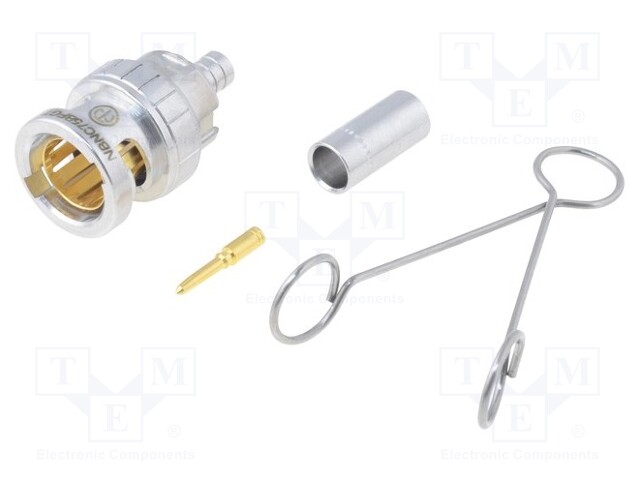 Plug; BNC; male; shielded; straight; 75Ω; B1855ENH; crimped; teflon