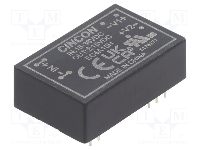 Converter: DC/DC; 5/6W; Uin: 18÷36V; Uout: 15VDC; Uout2: -15VDC; THT