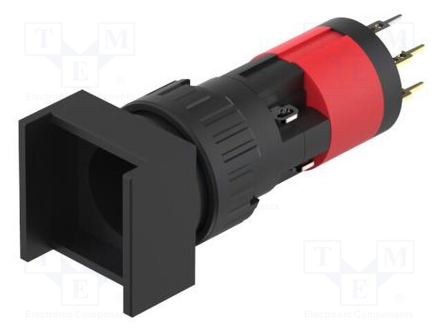 Switch: body; 16mm; Stabl.pos: 1; NC + NO; Pos: 2; Cutout: Ø16.2mm