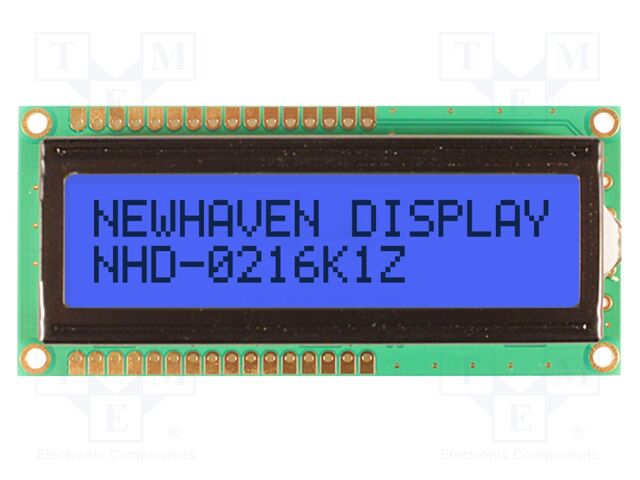 Display: LCD; FSTN Positive; 16x2; blue; 80x36mm; LED; 5V