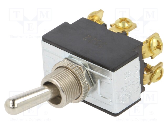 Switch: toggle; Pos: 3; DPDT; ON-OFF-ON; 21A/14VDC; Leads: screw