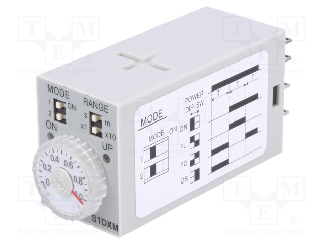 Timer; 0,05s÷10min; DPDT; 250VAC/7A; 24VDC; socket; -10÷50°C; PIN: 8