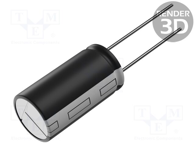 Capacitor: electrolytic; THT; 100uF; 63VDC; Ø8x15mm; Pitch: 5mm