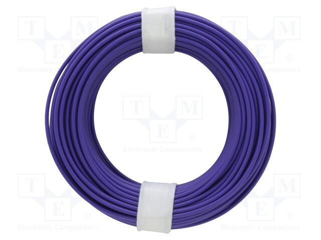Wire; stranded; Cu; 1x0,14mm2; PVC; violet; 60V; -10÷85°C; 10m