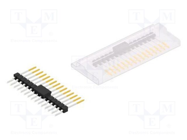 Connector: pin strips; pin header; male; PIN: 15; 2.54mm; SMT; 1x15