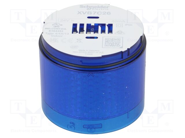 Module: light signaller; blue; LED; 24VDC; 24VAC; IP66; Ø70x59.3mm