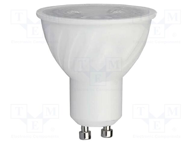 LED lamp; white warm; GU10; 220÷240VAC; 445lm; P: 6W; 38°; 3000K