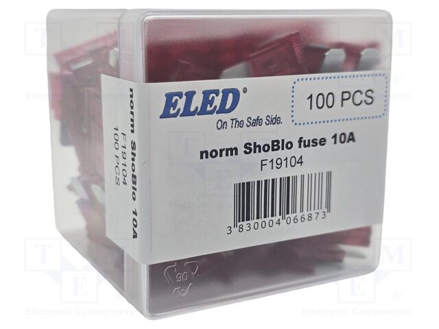 Fuse: fuse; 10A; 32VDC; automotive; 19.09mm; 19.09x5.12x18.87mm