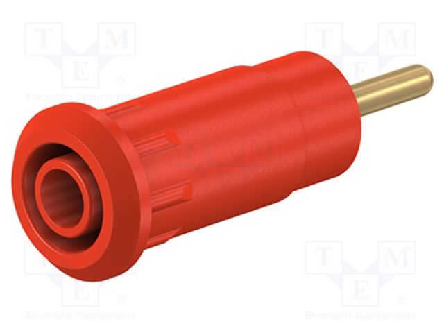Socket; 1,5mm banana; Overall len: 29mm; red; Plating: gold-plated