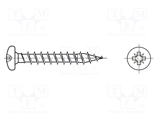 Screw; SPAX®; 3x12; Head: cheese head; Pozidriv; steel; zinc; BN: 615