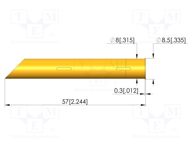 Test probe socket; gold-plated; KS-429; soldered; 57mm