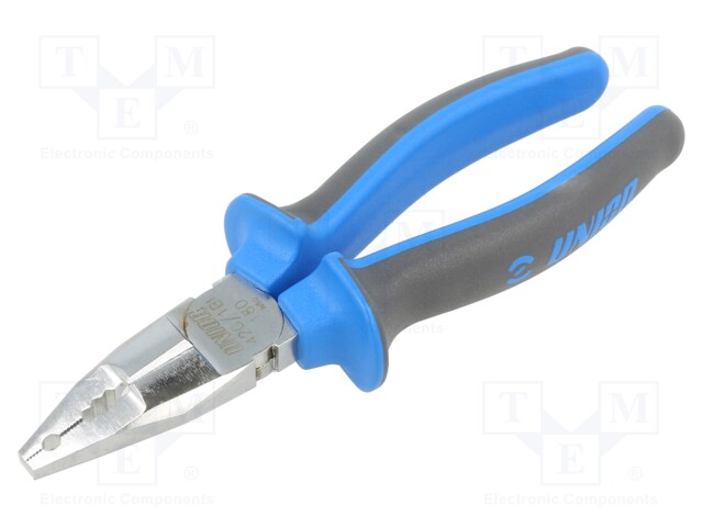Pliers; for gripping and cutting,universal,crimping; 180mm