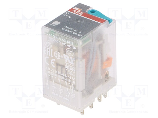 Relay: electromagnetic; 4PDT; Ucoil: 24VDC; 6A; max.250VAC