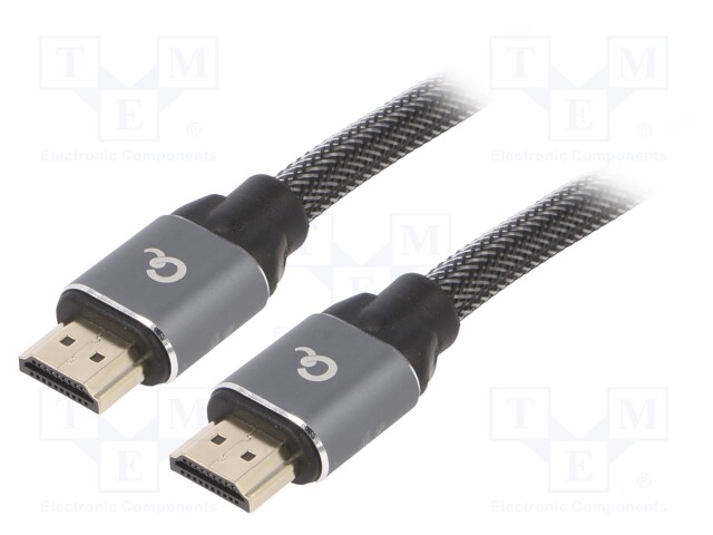 Cable; HDMI 2.0; HDMI plug,both sides; 1m; black; 28AWG; Core: Cu