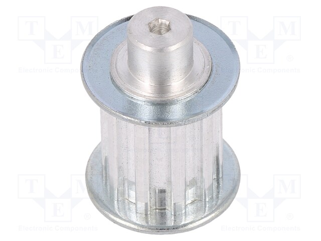 Belt pulley; T5; W: 16mm; whell width: 27mm; Ø: 15.05mm; aluminium