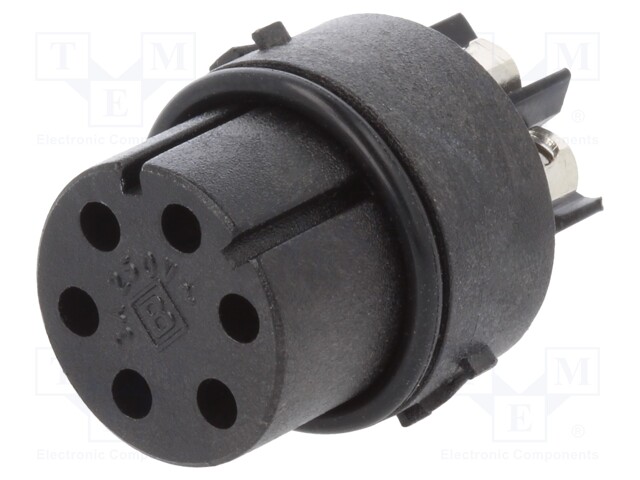 Connector: circular; female; PIN: 6; 3A; 250V; 1mm2