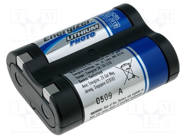 Battery: lithium; 6V; 2CR5; PHOTO; Batt.no: 1; 24x17x45mm