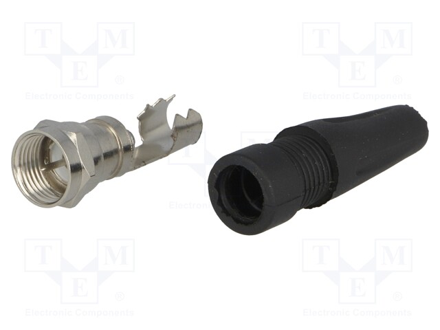 Plug; F; male; straight; 7mm; screw terminal; for cable