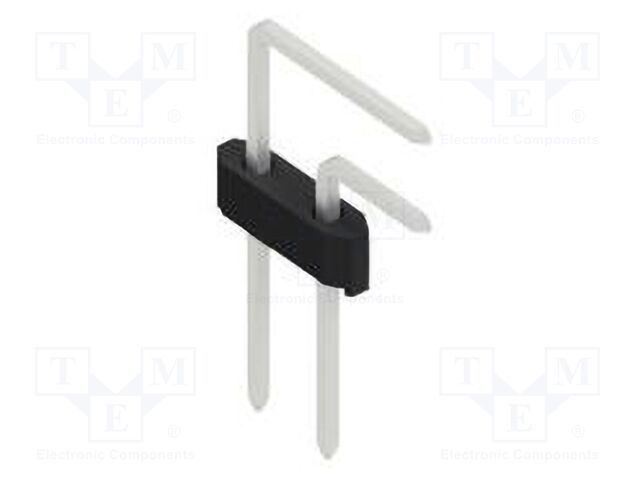 Connector: pin strips; pin header; male; PIN: 2; 1.27mm; THT; 2x1