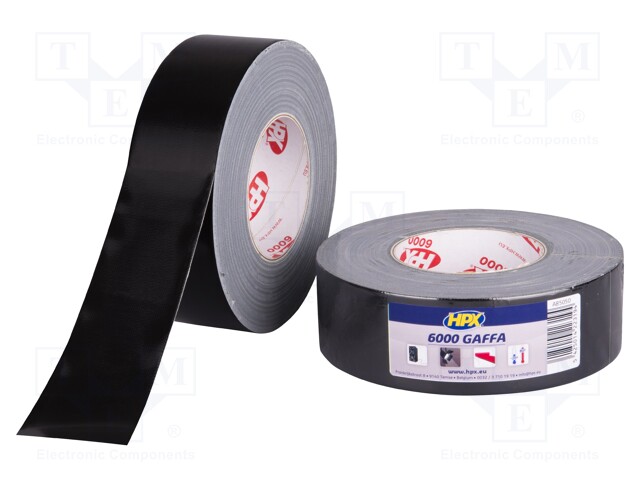 Tape: duct; W: 100mm; L: 50m; D: 0.3mm; black; natural rubber; 10%