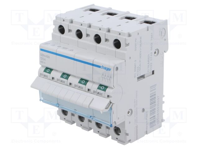 Switch-disconnector; Poles: 4; DIN; 125A; 400VAC; SBN; IP20; 1÷16mm2