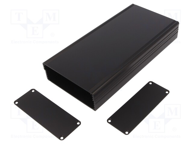 Enclosure: with panel; AKG; X: 105mm; Y: 220mm; Z: 38mm; aluminium