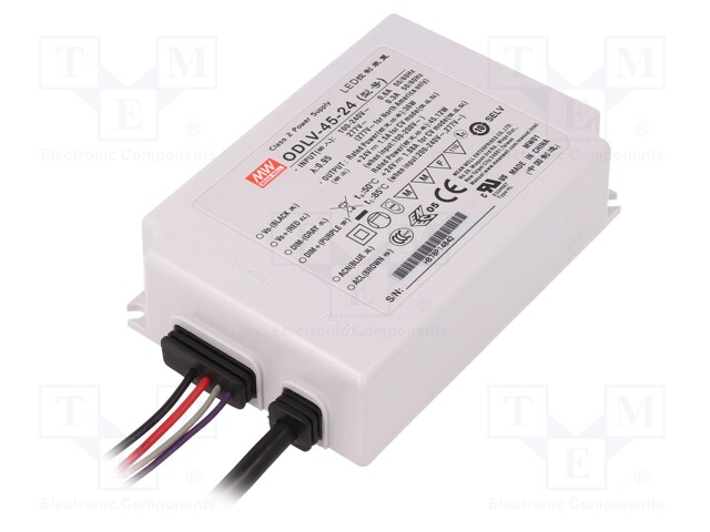Power supply: switched-mode; LED; 45W; 24VDC; 1.88A; 90÷295VAC