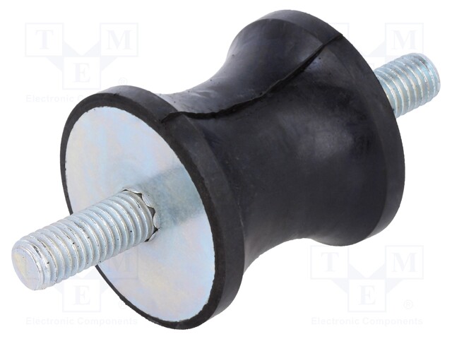 Vibration damper; M8; Ø: 35mm; rubber; L: 34mm; Thread len: 20mm
