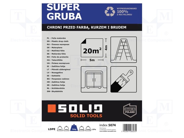 LDPE film; L: 5m; Width: 4m; translucent; SUPER