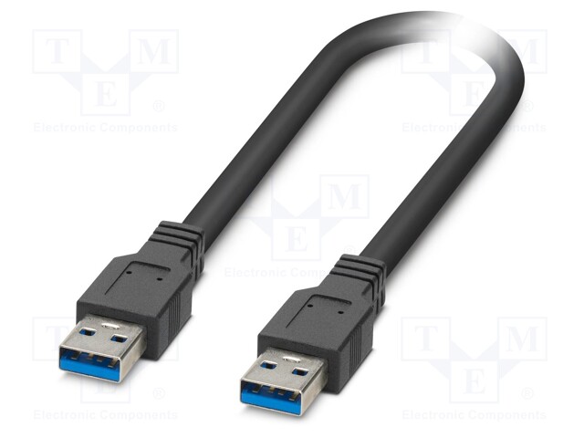 Cable; USB 3.2; USB A plug,both sides; 1m; black; Core: Cu; 5Gbps