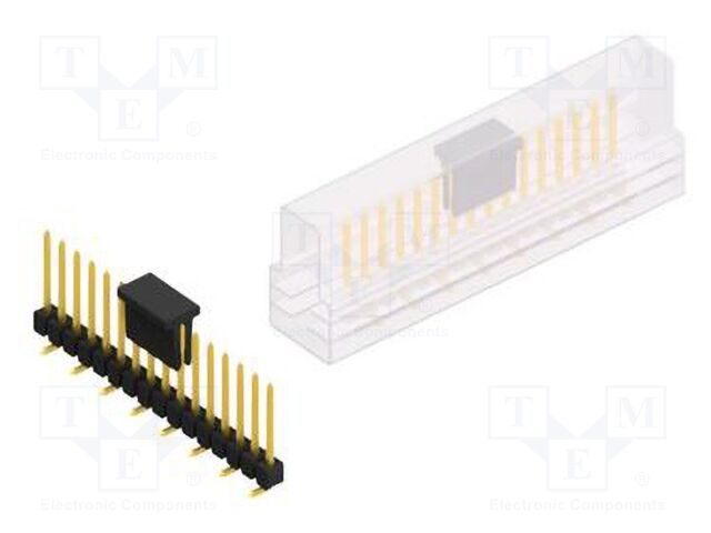 Connector: pin strips; pin header; male; PIN: 16; 2.54mm; SMT; 1x16