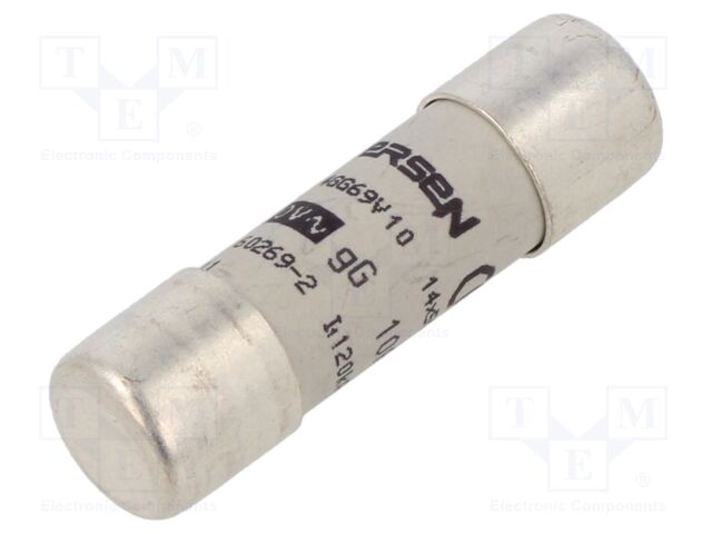Fuse: fuse; gG; 10A; 690VAC; 250VDC; 14x51mm