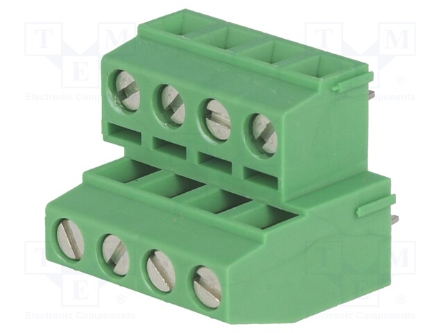 PCB terminal block; angled 90°; 5.08mm; ways: 8; on PCBs; terminal