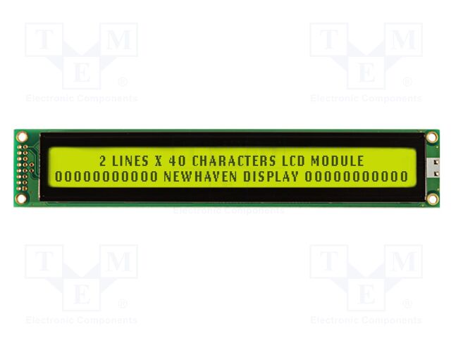 Display: LCD; 40x2; blue; 182x33.5mm; LED; Interface: 8bit,parallel