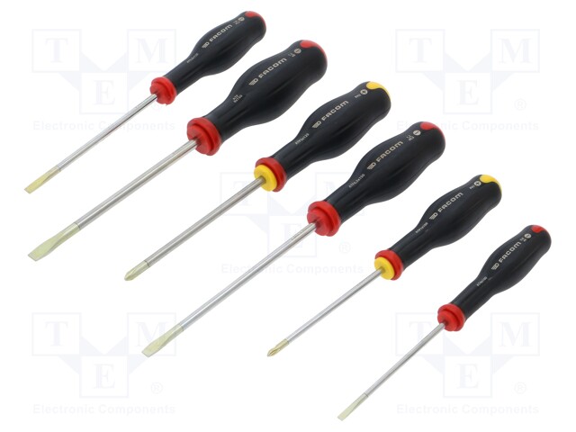 Kit: screwdrivers; Phillips,slot; 6pcs.