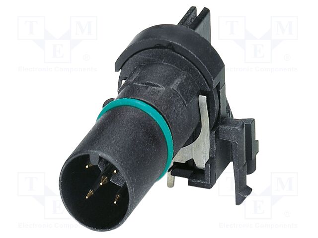 Connector: M12; contact insert; PIN: 5; 60V; angled; IP67; THT; 4A