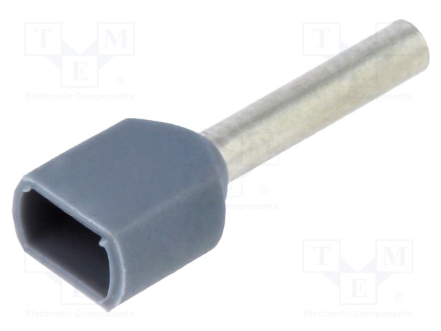 Bootlace ferrule; insulated,double; copper; 0.75mm2; 10mm; tinned