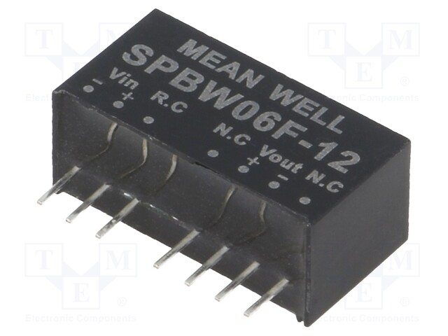 Converter: DC/DC; 6W; Uin: 9÷36V; 12VDC; Iout: 0÷500mA; SIP8; 4.8g