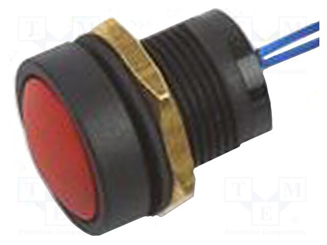 Switch: push-button; Pos: 2; SPST-NO; 0.125A/125VAC; red; IP67