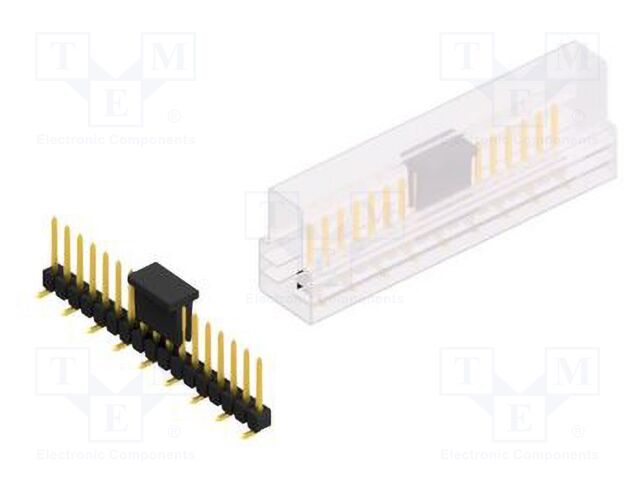 Connector: pin strips; pin header; male; PIN: 17; 2.54mm; SMT; 1x17