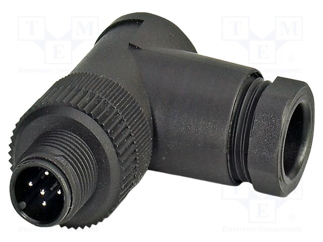 Connector: M12; plug; PIN: 5; 48V; angled; IP67; screw terminal; 4A