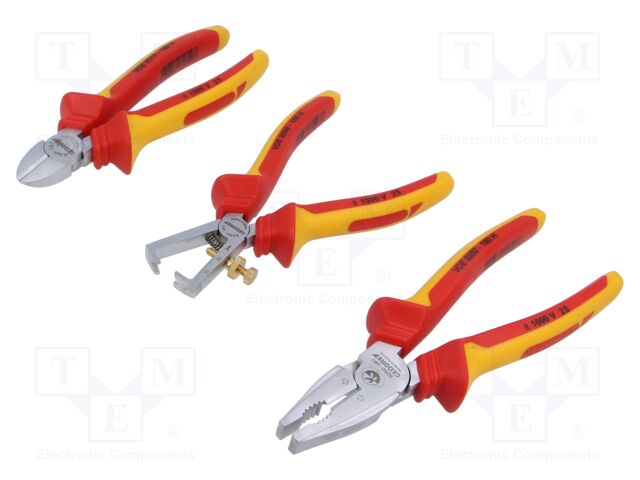 Kit: pliers; cutting,for wire stripping,insulated,universal