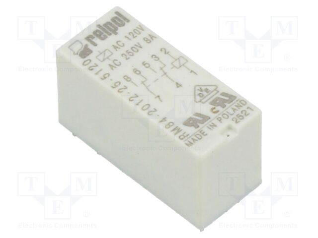 Relay: electromagnetic; DPDT; Ucoil: 120VAC; Icontacts max: 8A