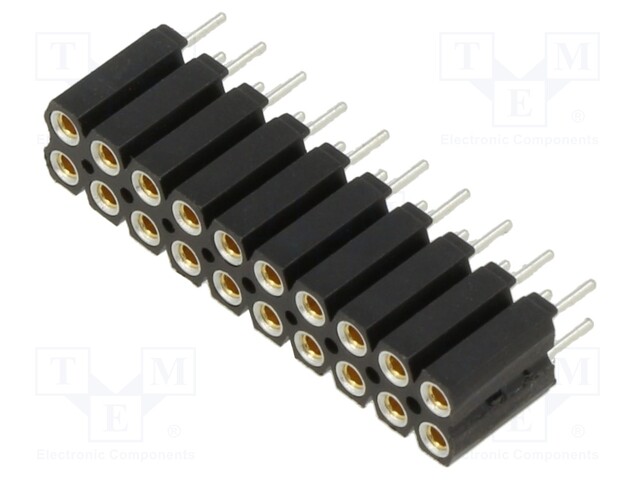 Socket; pin strips; female; PIN: 20; straight; 2.54mm; THT; 2x10