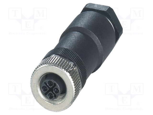 Connector: M12; plug; PIN: 4; 630V; straight; IP67; screw terminal